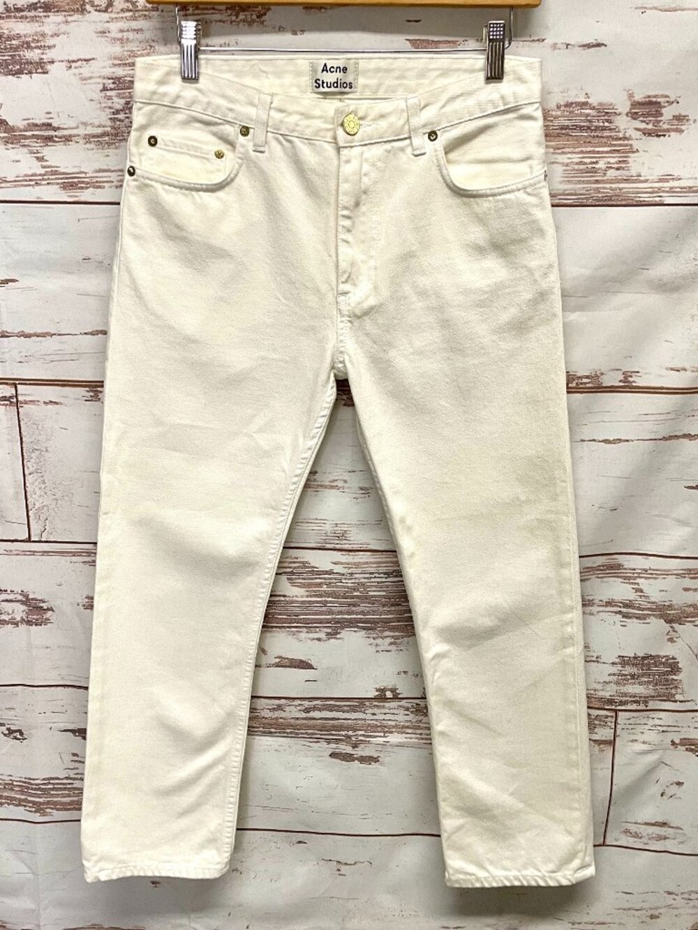 Acne Studios Pop White Straight Leg Jeans